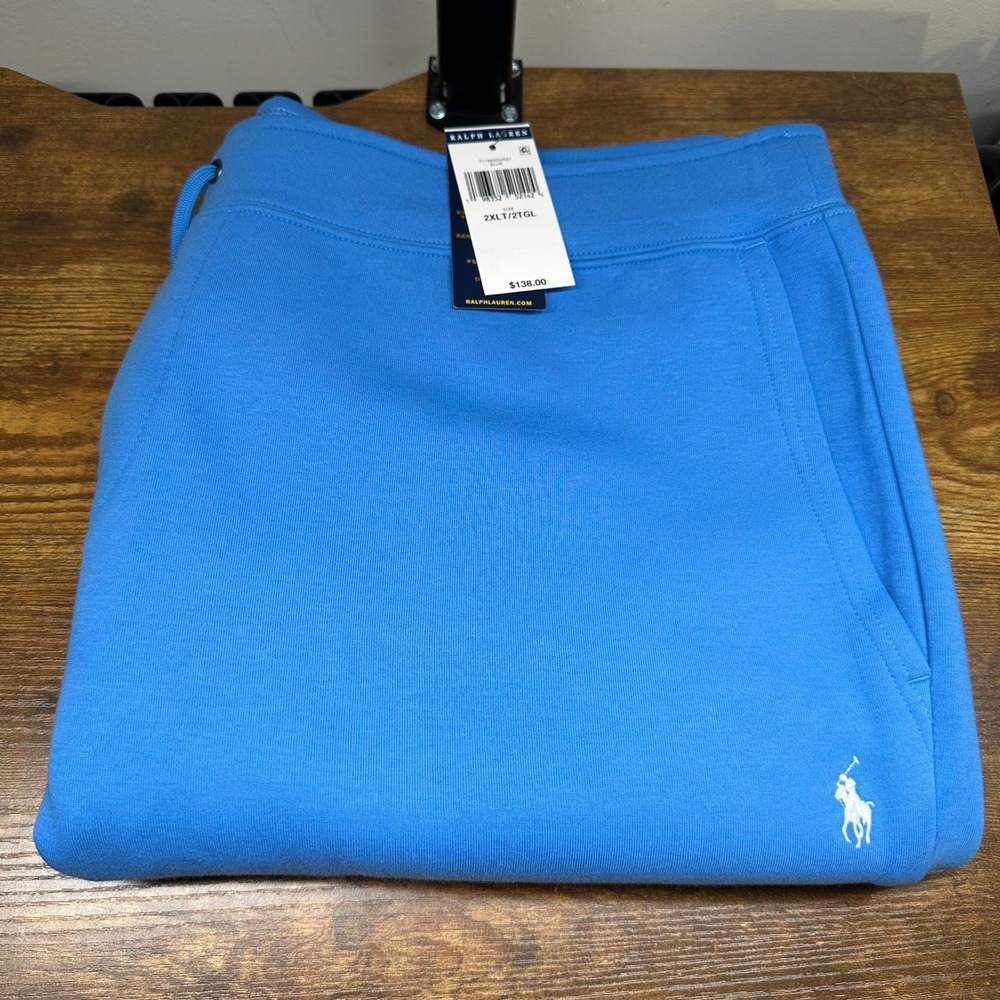 NEW Polo Ralph Lauren Mens Blue Double-Knit Jogger Sweatpants 2XLT Tall